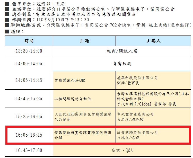 2021台日先端智慧製造研討會